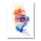 Designart - Detail of Eye In Multi-Colored Face Portrait - Bohemian & Eclectic Canvas Wall Art Print